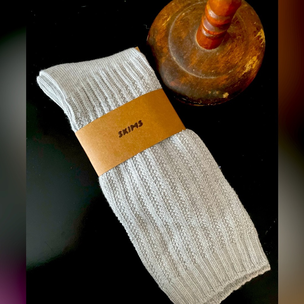 NWT SKIMS Light Heather Gray Slouch Sock Womens